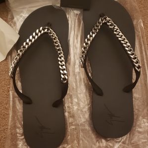 Giuseppe Zanotti Chain Flip Flops Size 13